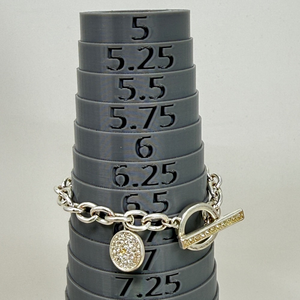 Anne Klein Silver Tone‎ Crystal Charm Toggle Bracelet - Picture 8 of 8